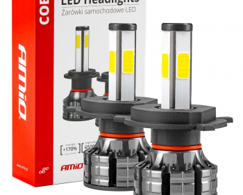 LED fényszóró izzó H4 COB 4Side sorozat AMiO (2db)